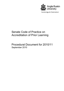 Accreditation of prior learning