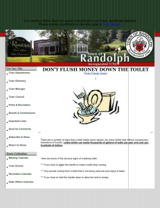 Town of Randolph, MA - DON`T FLUSH MONEY DOWN THE TOILET