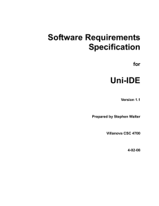UniIDE Project Specification Draft version 1.1