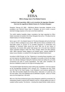 HBA to Design Asia`s First Waldorf Astoria