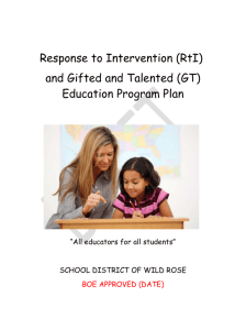 Wild Rose GT Plan - Gifted and Talented