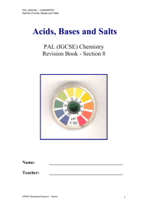 Section 8 - Acids, bases and salts