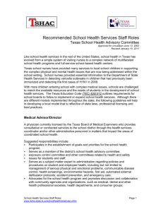 School Health Services Staff Roles