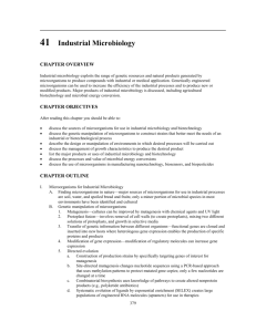 41 Industrial Microbiology CHAPTER OVERVIEW Industrial