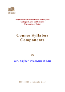 View Syllabus - Qatar University