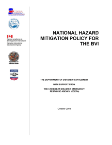 National hazard mitigation policy for the BVI