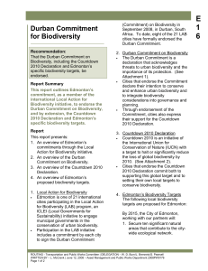 Durban Commitment on Biodiversity