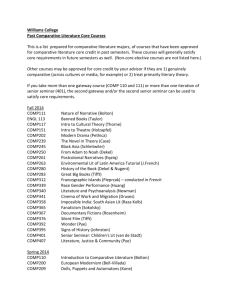 Comparative Literature Core Courses Williams College Past