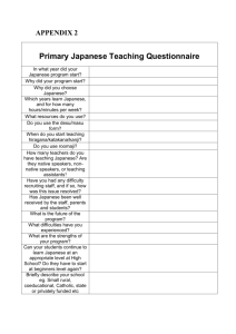 Primary Japanese Teaching Questionnaire