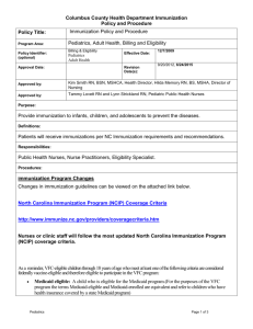 Immunization Policy and Procedure