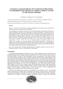 Seasonal changeability of water features from watersheds