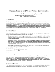 Prop osal Proto col for DME and Airplane Communication Dan