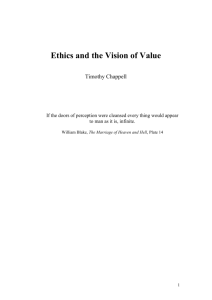 Ethics and the Vision of Value, presents a position in normative