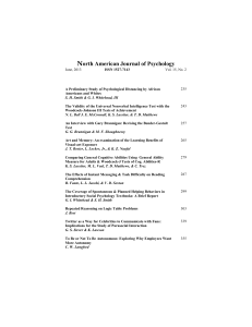 Vol. 15, Issue 2 - North American Journal of Psychology