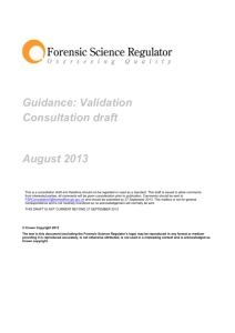 Guidance: Validation Consultation draft