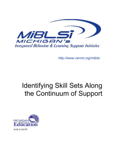 Identifying Skill Sets Along the Continuum of Support