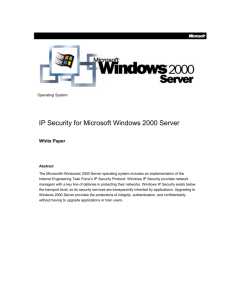 IP Security for Microsoft Windows 2000 Server