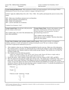 S.CP.B.7 Lesson Addition Rule of Probability