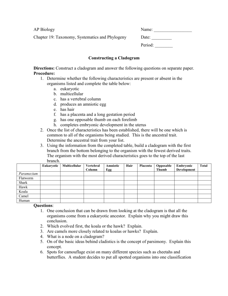 Worksheets. Cladogram Worksheet Answers. Cheatslist Free Worksheets for Kids  Printable