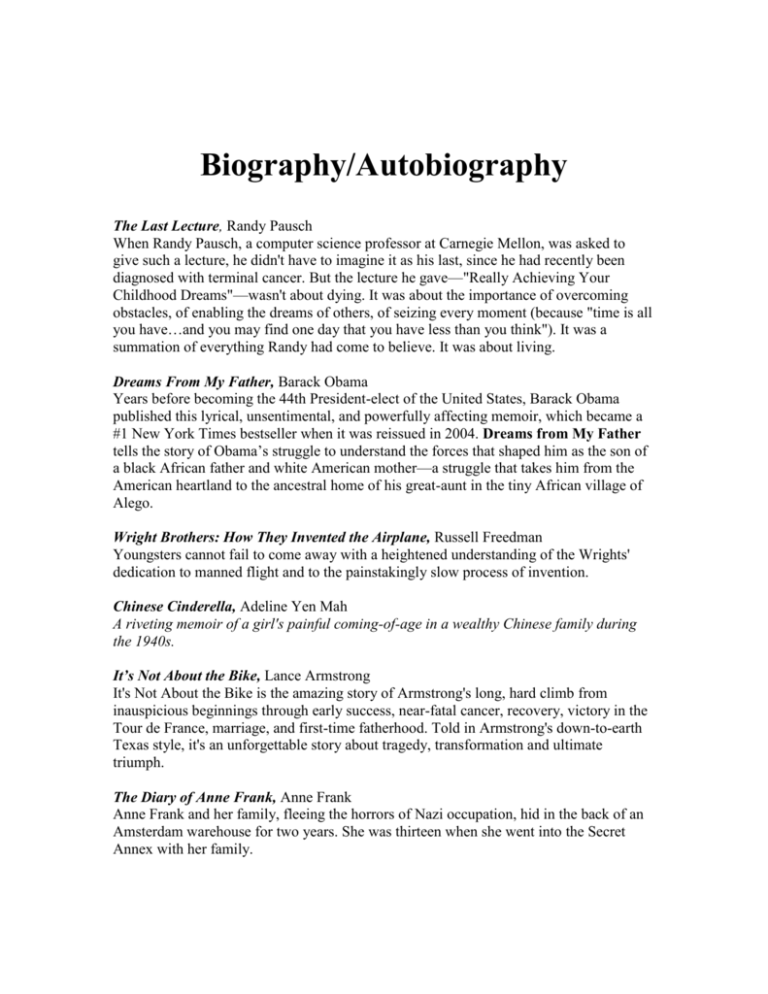 biography or autobiography on