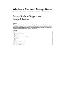 Binary Surface Support and Image Filtering