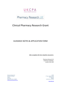 Clinical Pharmacy Research Grant: Application form