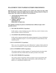 Infosys recruitment pattern - Institute for Electronic Governance