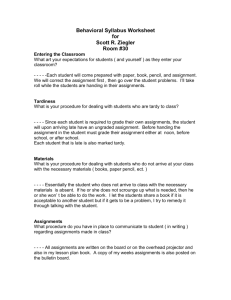 Behavioral Syllabus Worksheet