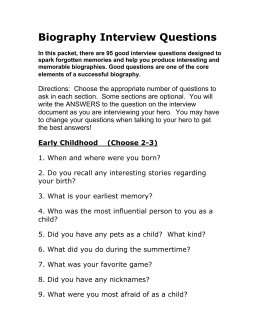 what questions should you ask when writing a biography