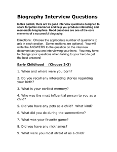 Biography Interview Questions