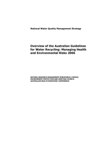 Overview of the Australian Guidelines for Water Recycling