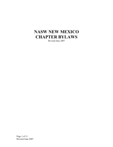 Model Chapter Bylaws - NASW New Mexico Chapter