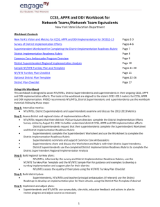 CCSS APPR and DDI Workbook for Network Teams