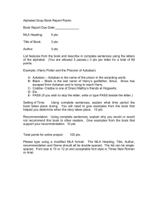 Alphabet Soup Book Report Rubric