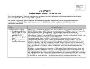 PERFORMANCE REPORT – august 2011