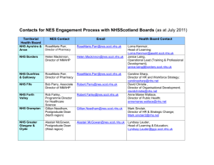 Contacts for NES Engagement Process with NHSScotland Boards