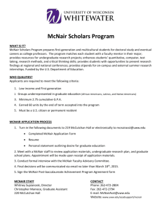 McNair Scholars Program - University of Wisconsin Whitewater