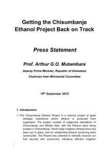 Getting the Chisumbanje Ethanol Project Back on Track