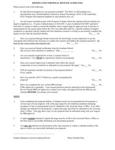 Dissertation Proposal Questionnaire