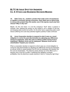 BLTC-9e Issue Spotter Answers Ch. 8: Ethics and Business