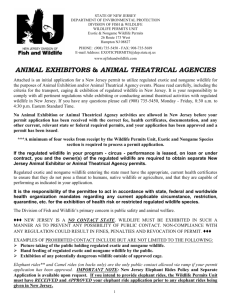 Exotic and Nongame Animal Exhibitor Permit Initial
