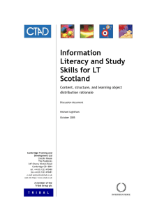 Information literacy and study skills content and structure rationale