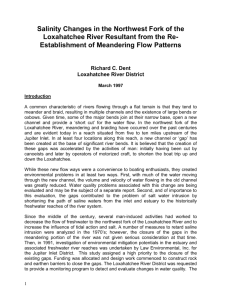 Salinity Changes in the Northwest Fork of the Loxahatchee River