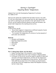 Water Temperature Change Activity