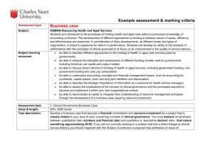 Example assessment & marking criteria Assessment type: Business