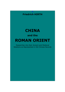 China and the Roman Orient. Researches into their Ancient and