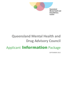 Queensland Mental Health and Drug Advisory CouncilApplicant