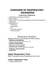 OVERVIEW OF RESPIRATORY DISORDERS