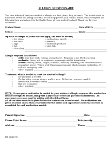 Allergy Questionnaire - Tacoma Public Schools