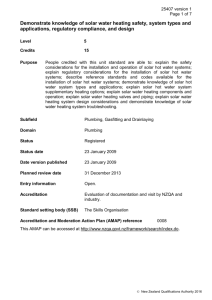 25407 Demonstrate knowledge of solar water heating safety